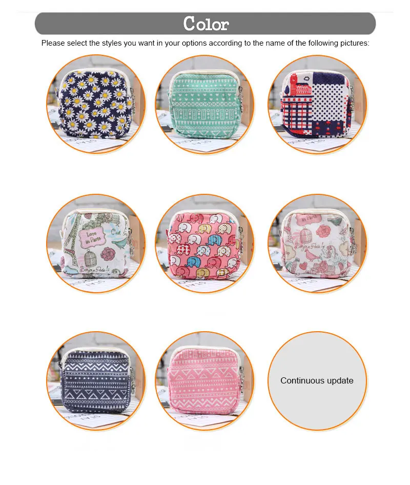

Sanitary Napkin Storage Bag Fabric Large-capacity Zipper Sanitary Napkin Bag Aunt Towel Creative Storage Bag Earphone Pouch Case