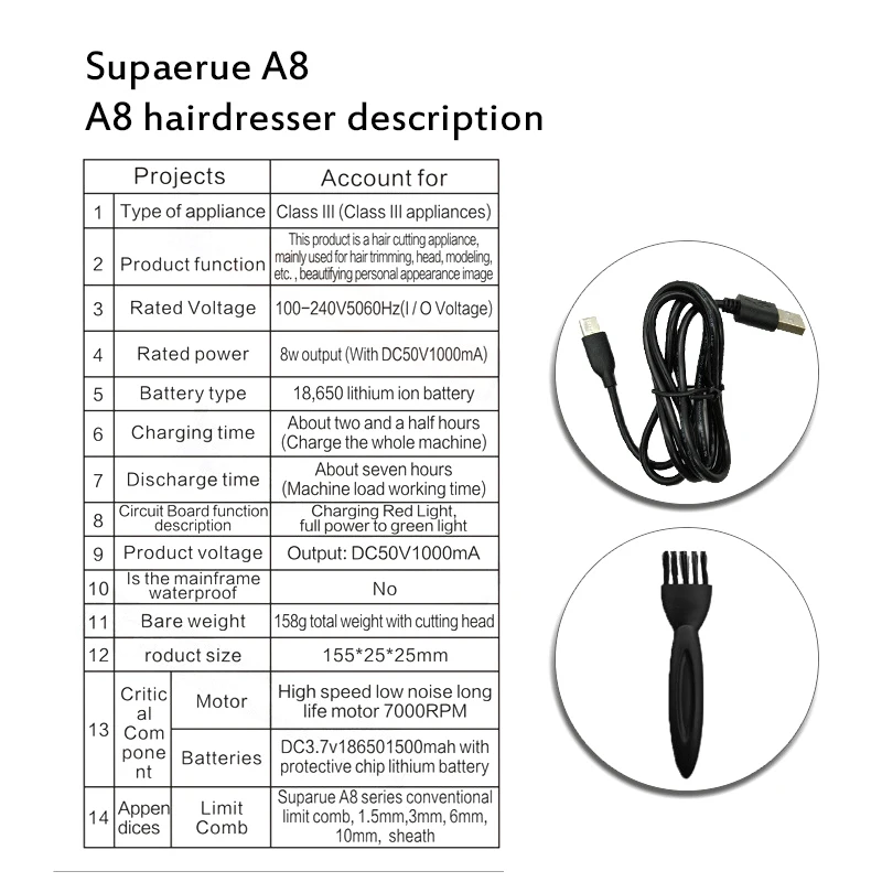 

New Electric Hair Clipper Machine Hair Trimmer Hair Cutting Machine Hair Electric Clippers Rechargeable