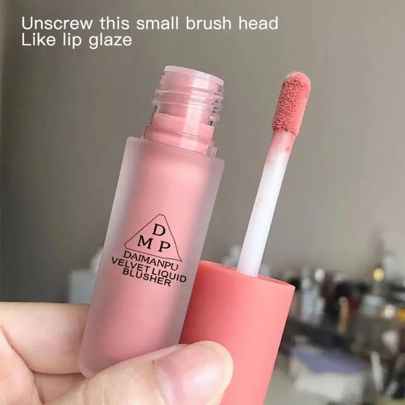 

1Pcs Velvet Matte Liquid Blush Facial Pigment Lasting Natural Peach Cheek Blush Face Contour Brightens Makeup Maquillaje TSLM2