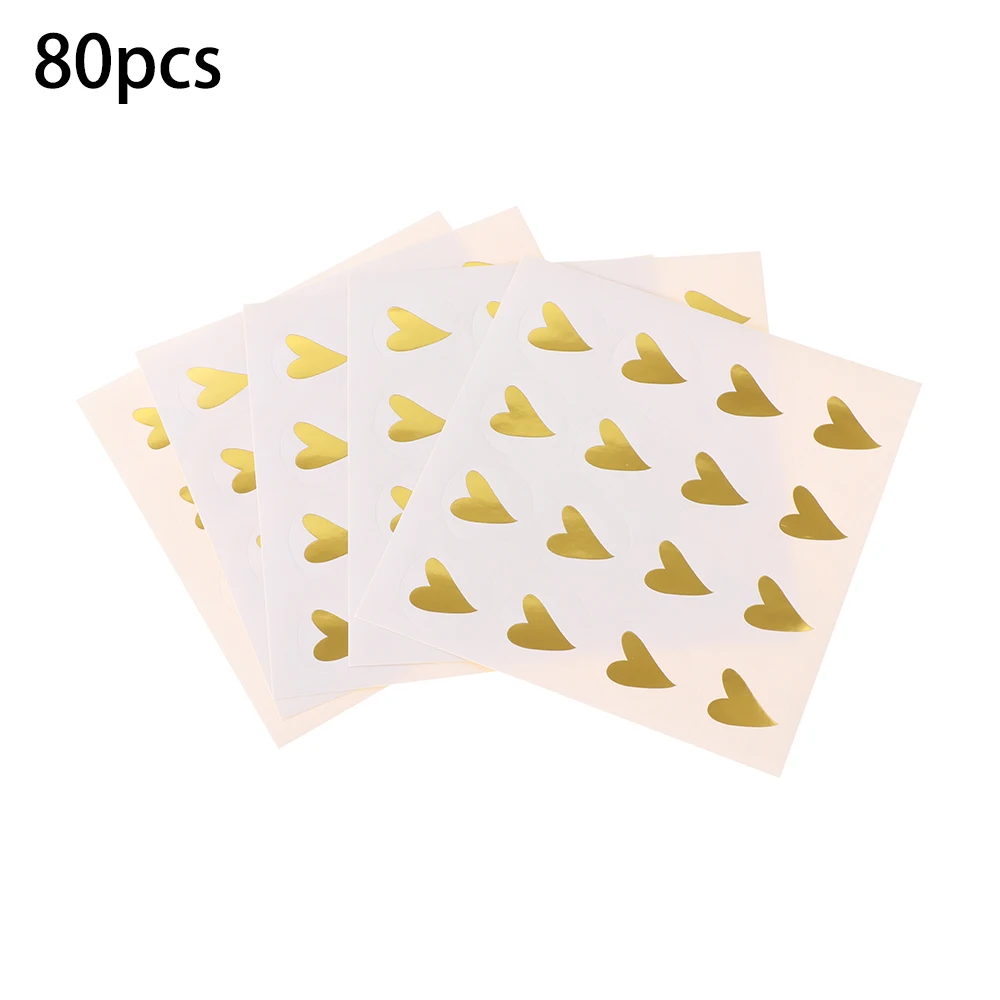 80pcs Детская одежда на рост 80, 160 шт. ручной работы Стикеры круглый бронзового цвета сердце пломба-наклейка для подарка клея крафт печать Стикеры для выпечки Стикеры s смешные DIY работы - Цвет: 80pcs