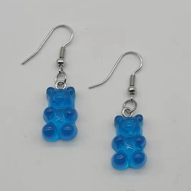 Женские Мультяшные милые полимерные серьги цветные животные медведь высокое