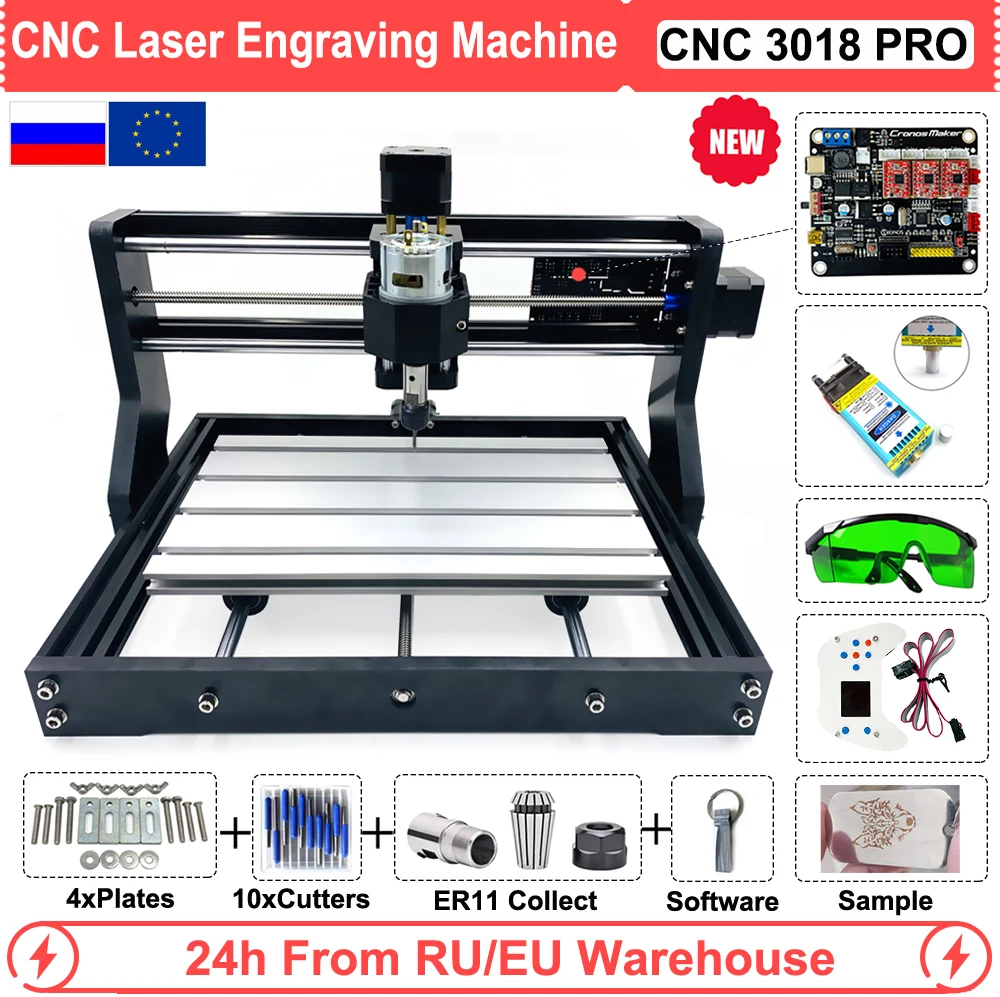 

CNC 3018 Pro 500mW 2500mW 5500mW 15W Laser Engraving Router Machine for Wood Working GRBL Offline Control