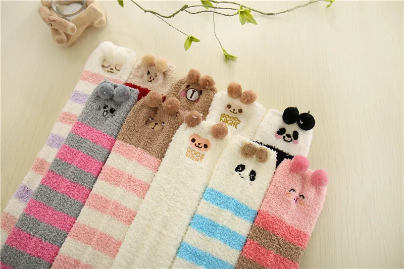 Японские моделирующие Гольфы Mori Girl с животными милые полосатые уютные длинные