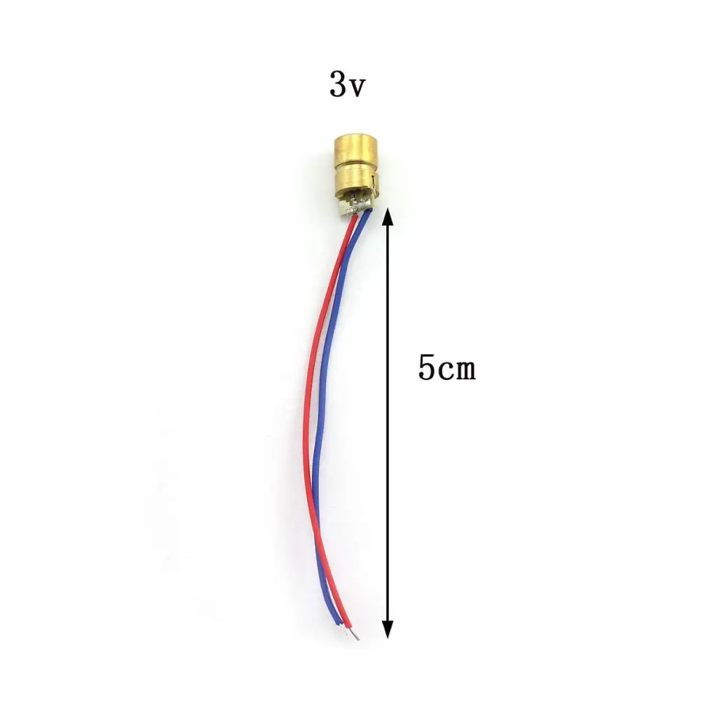 Регулируемый лазерный точечный диодный модуль 3 В/5 В 650 нм 5 мВт Медная головка