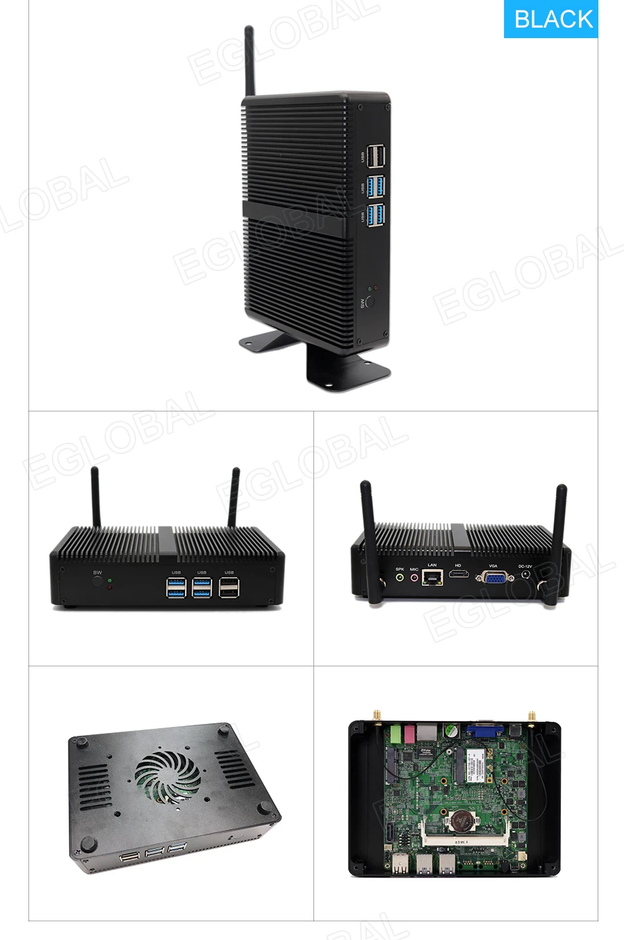 Eglobal Barebone Minipc Intel NUC i3 5005U i3 4030U безвентиляторный мини настольный компьютер Windows10 HDMI VGA 300M Wifi 4K HTPC PC