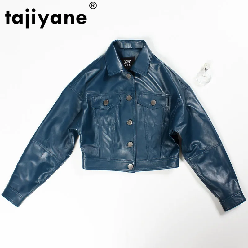 

2021 Real Genuine Leather Jackets Spring Autumn Coats Jackets Women Leather Jackets Slim Motobiker Short Korean Coats PY19