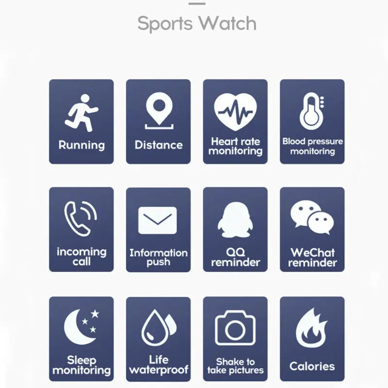 

Women Men Sports Smart Watch Waterproof Bracelet Blood Pressure Fitness Tracker Pedometer Unisex Fashion Smart Watches Gift