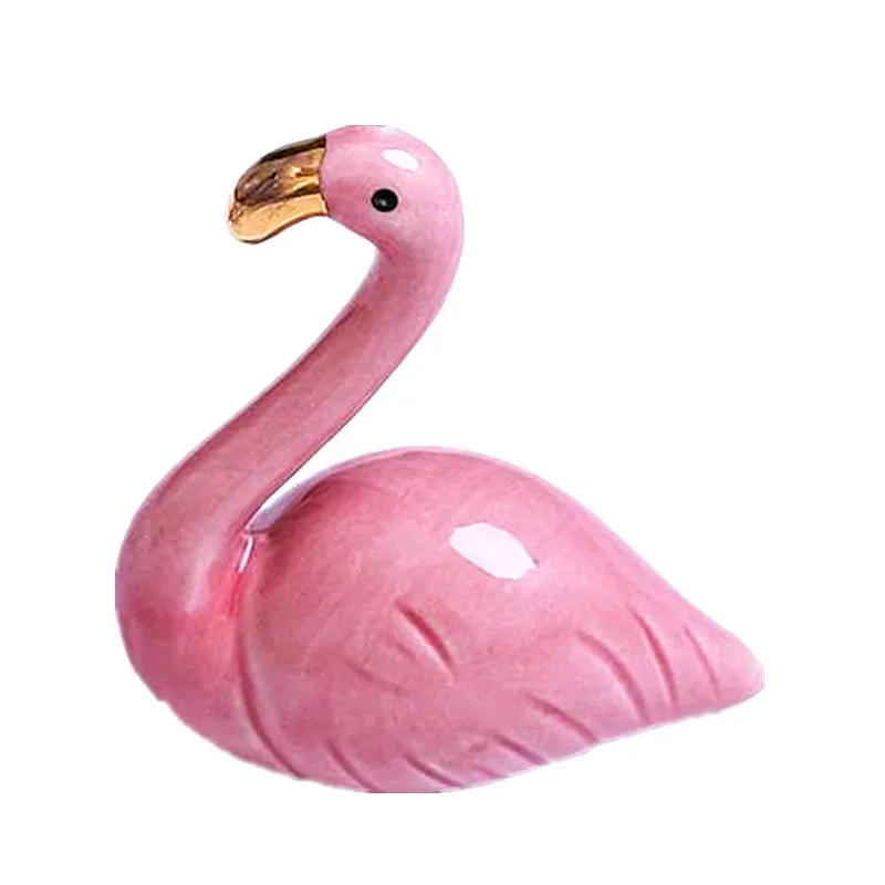 

Flamingo Plating Animal Figurine Abstract Geometric Style Ceramic Fashion Sculpture Home Office Room Desktop Decoration Gift