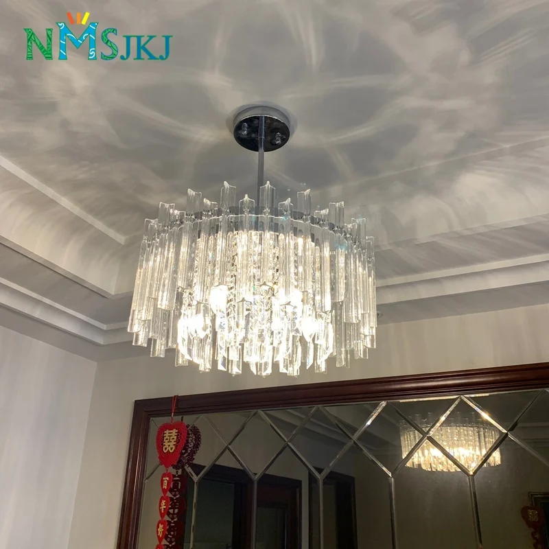 Modern LED Rectangular Transparent Crystal Chandelier Restaurant Home Decoration | Освещение