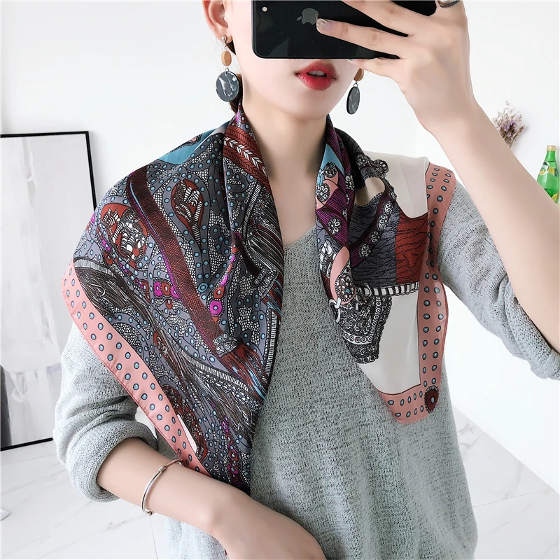 Новый дизайн шарф для женщин цепочка с принтом лошади платок Desigual животными