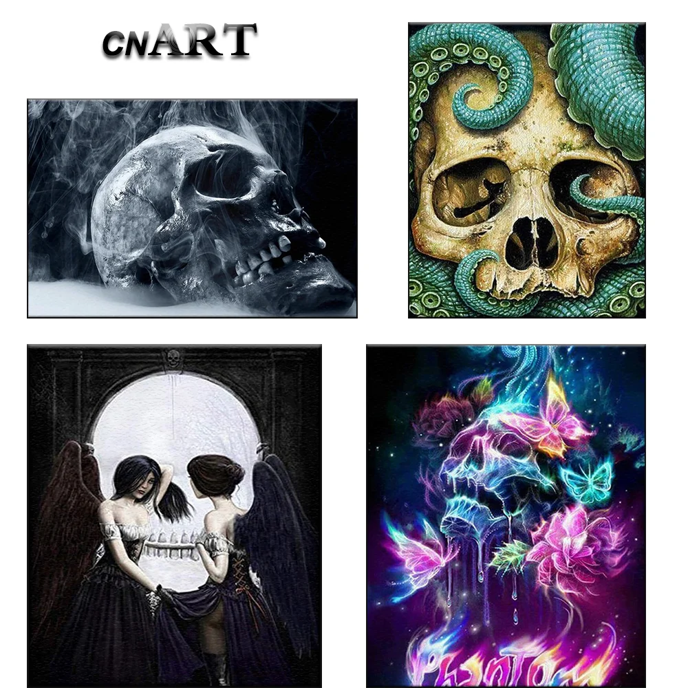 DIY Краски ing по номеру взрослых разных череп номерам живопись на холсте акриловая