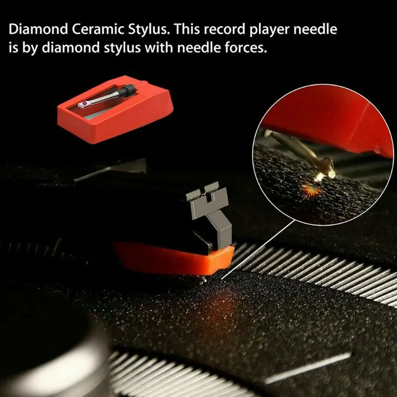 

5PCS Replaced Aluminum Record Player Needle Stylus for Turntable Repair Parts R9JA