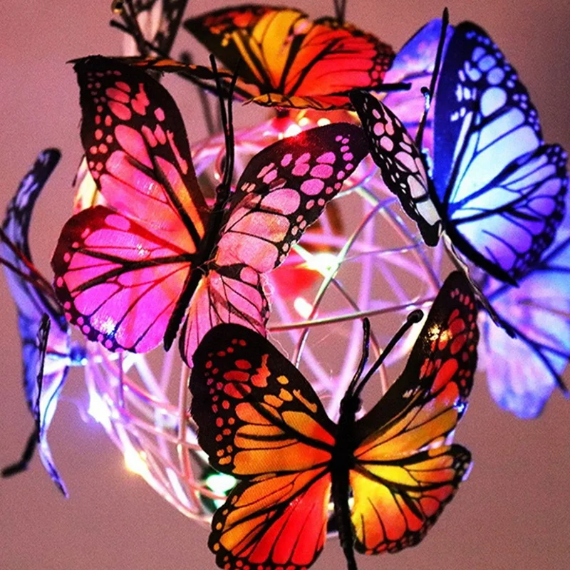 

2Pcs Acrylic Solar Power Lights,Butterflies Shape Waterproof LED Ball Lights for Outdoor Garden/Yard Decorations