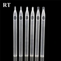 50pcs clearly white tattoo long tips rt disposable plastic long tattoo tips nozzle tube for tattoo supplies free shipping