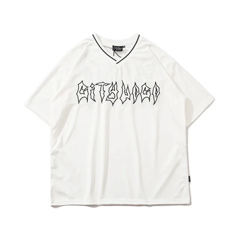 

2021 American Style Retro Street Hip Hop Embroidered Short Sleeve T-shirt Vibe Style West Coast Bandit Half Sleeve Couple