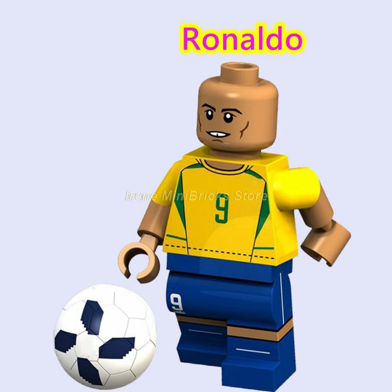 Ronaldo Football Player Cristiano Ronaldo Neymar Beckham Kobe Bryant Messi Pogba Modric Labron James Toys For Children Building Blocks - Цвет: Ronaldo