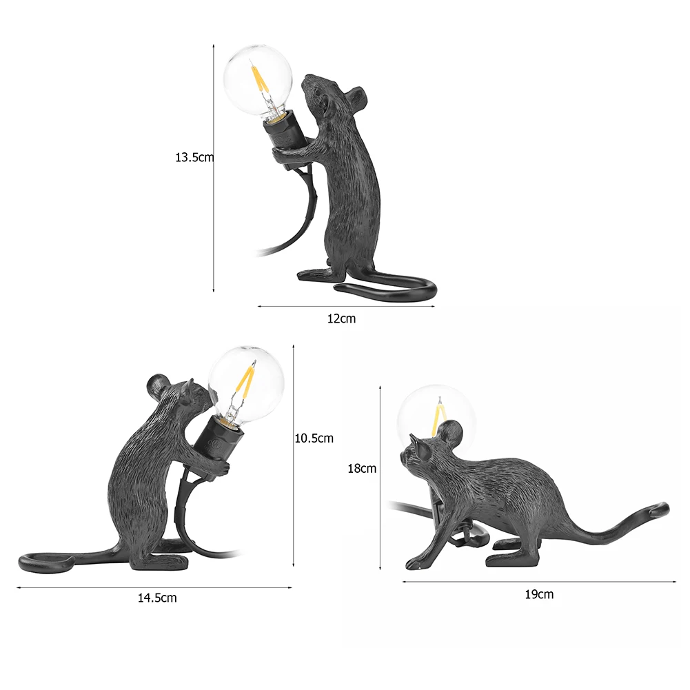 

Modern Mini Resin Mouse LED Table Lamps for Living Room Bedroom Nordic Stand Desk Light Luminaire Loft Home Decor Study Fixtures