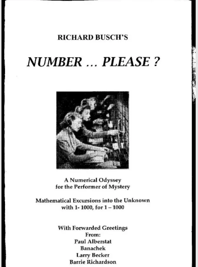 

Richard Busch - Number Please , magic tricks (no props)