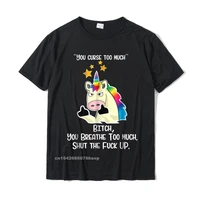 angry cussing cursing unicorn funny tshirt slim fit cotton mens tops shirt party on sale top t shirts