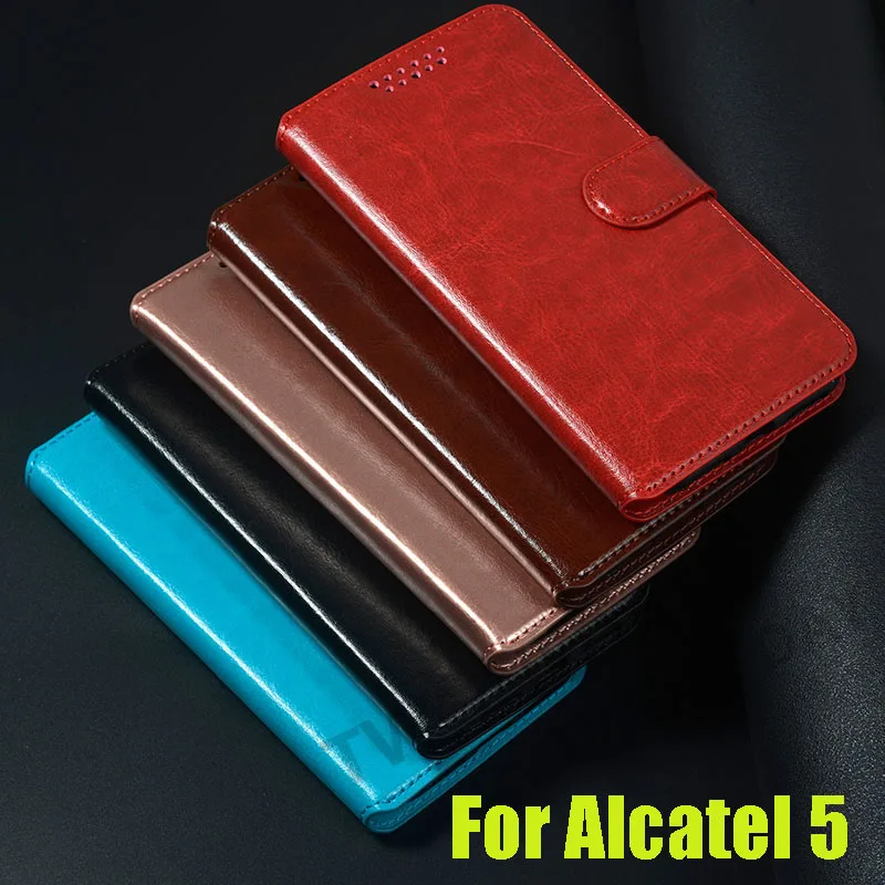 Чехол с откидной крышкой для Alcatel 5, кожаный бумажник, силиконовый чехол из ТПУ для телефона Alcatel 5 5086A 5086Y 5086D, чехол с отделением для карт