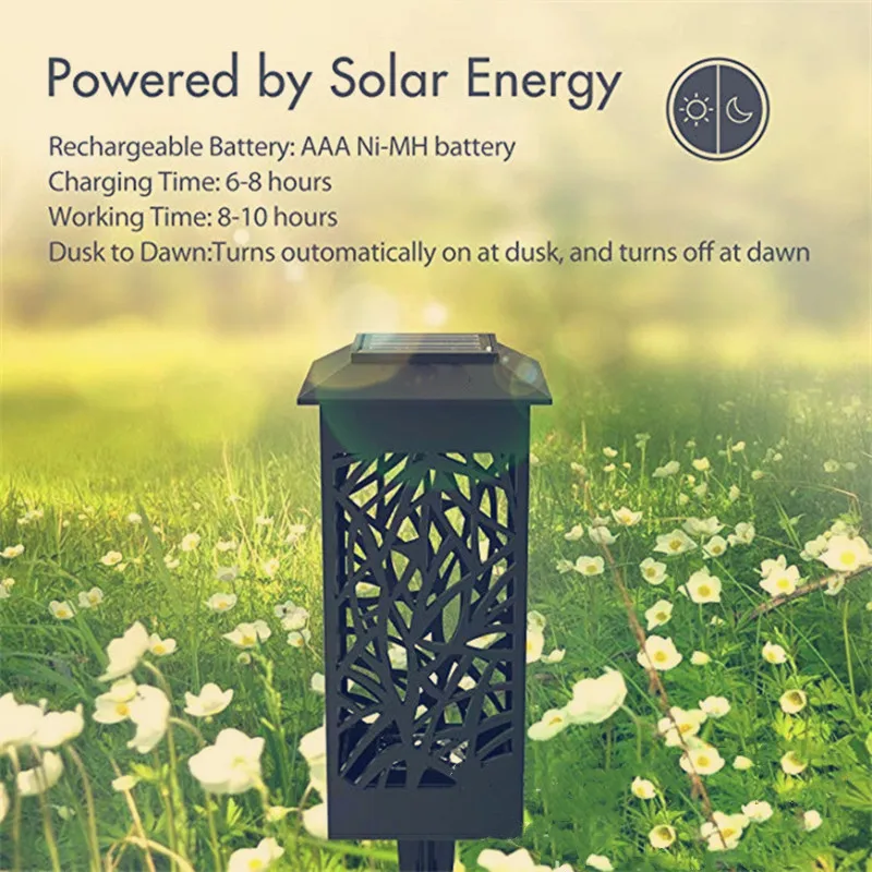 Фонарь для сада с питанием от солнечной панели полая Солнечная лампа газона на