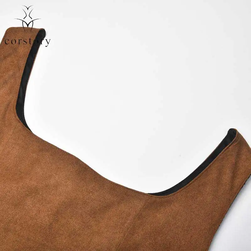 

Steampunk Brown Sleeveless Short Tank Tops Women Sexy Summer Bustier Corset Top Vest Female Slim Plus Size Gothic Clothing 2XL