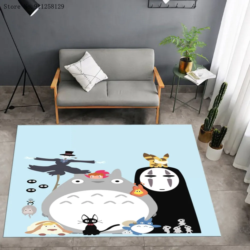 

Spirited Away Carpet 3D Print Totoro Howl's Moving Castle Rug Japan Anime Floor Carpet For Teen Kids Carpet Home Baby Play Mat