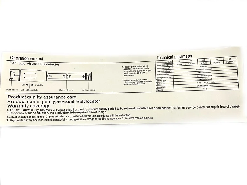 10 мВт металла прибор для визуального определения повреждения тестирования VFL