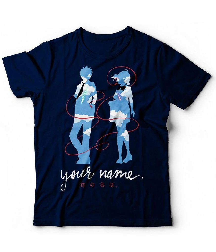Футболка с вашим именем футболка Аниме Манга мицуа таки в японском стиле Makoto Shinkai