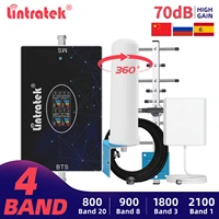 lintratek 2g 3g 4g cellular amplifier lte b20 b7 gsm umts signal repeater 800 900 1800 2100 2600 four band repeater antenna kit