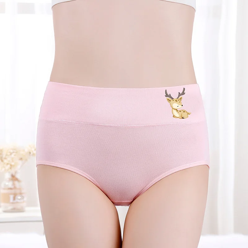 

Fat MM Cotton Ladies Panties Belly Hip High Waist Panties Printed Panties Wholesale