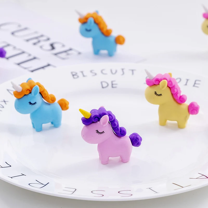 1 шт. Kawaii толстый Единорог резиновый ластик милый карандаш ластик мультфильм мини ластик для детей девочек школьные канцелярские принадлежности для коррекции