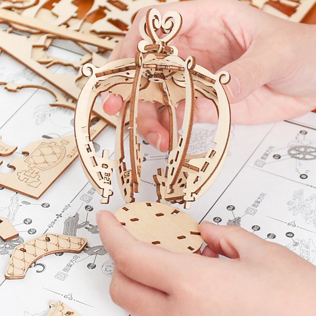 Surwish 3D деревянная головоломка дирижабль DIY Механическая Трансмиссия Модель Сборка Обучающие Diy Сборные игрушки