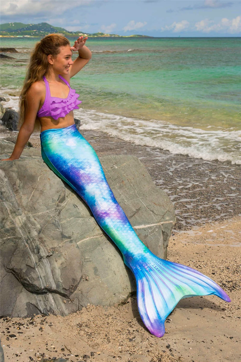 

Mermaid Tail for Swimming Adults Child Girls Party Cosplay Mermaid Swimwear Tails Ariel Swimsuit No Monofin
