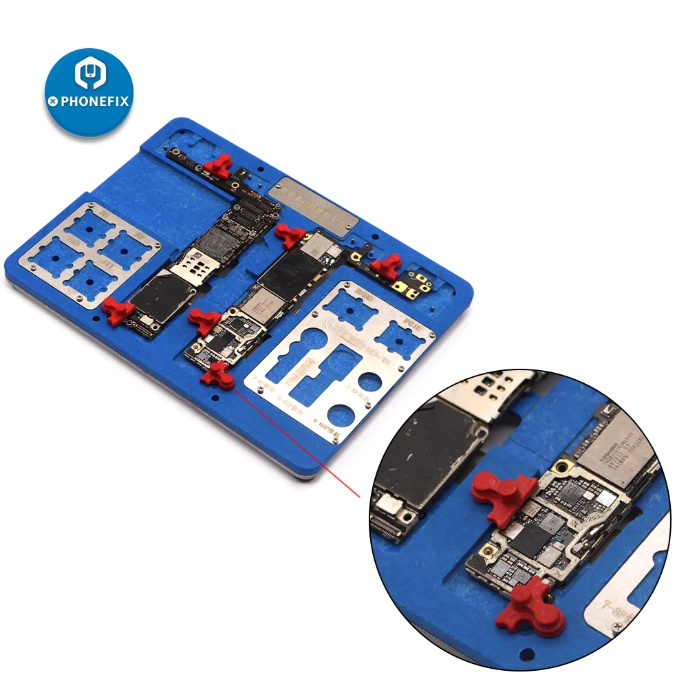 8 IN 1 Motherboard Repair Fixture High Temperature Resistant PCB Holder for iPhone 6 6S 7 7P 8 8P Repair Welding Platform