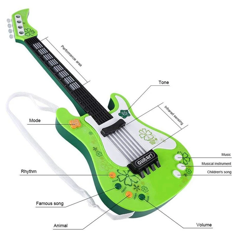 Гитарная игрушка многофункциональная детская бас гитара электрическая