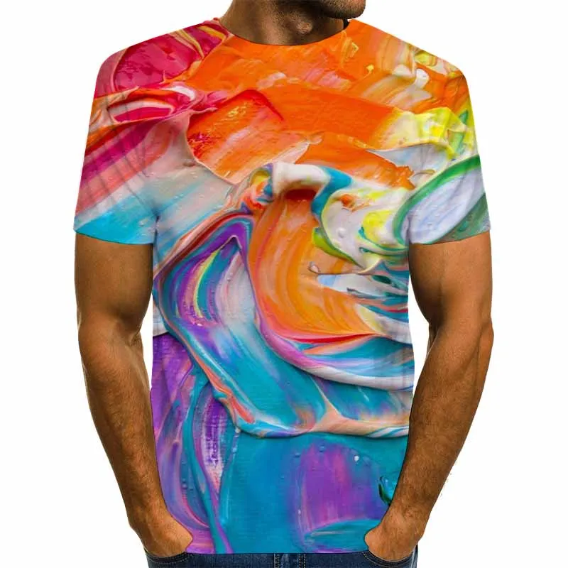 

Men's Graphic T Shirt Rainbow 3D Print US Size Shirt Unisex Tee Casual Top Novelty Clothing