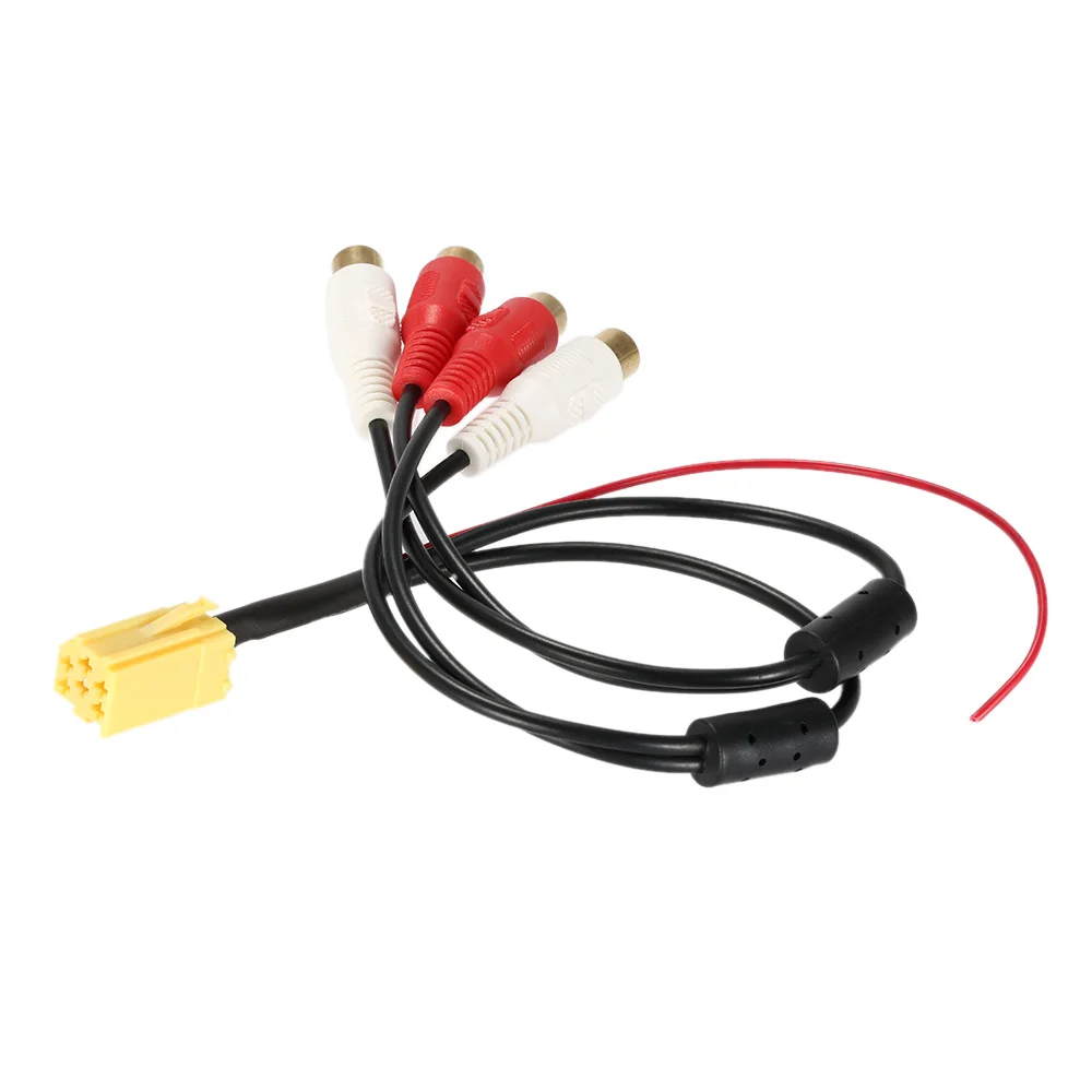 

Car ISO Adapter Mini 6 Pin ISO Adapter Aux Line Out 4 Chinch Kabel 4 RCA Plug Adapter For VW Seat Skoda VDO Audi Ford Adapter