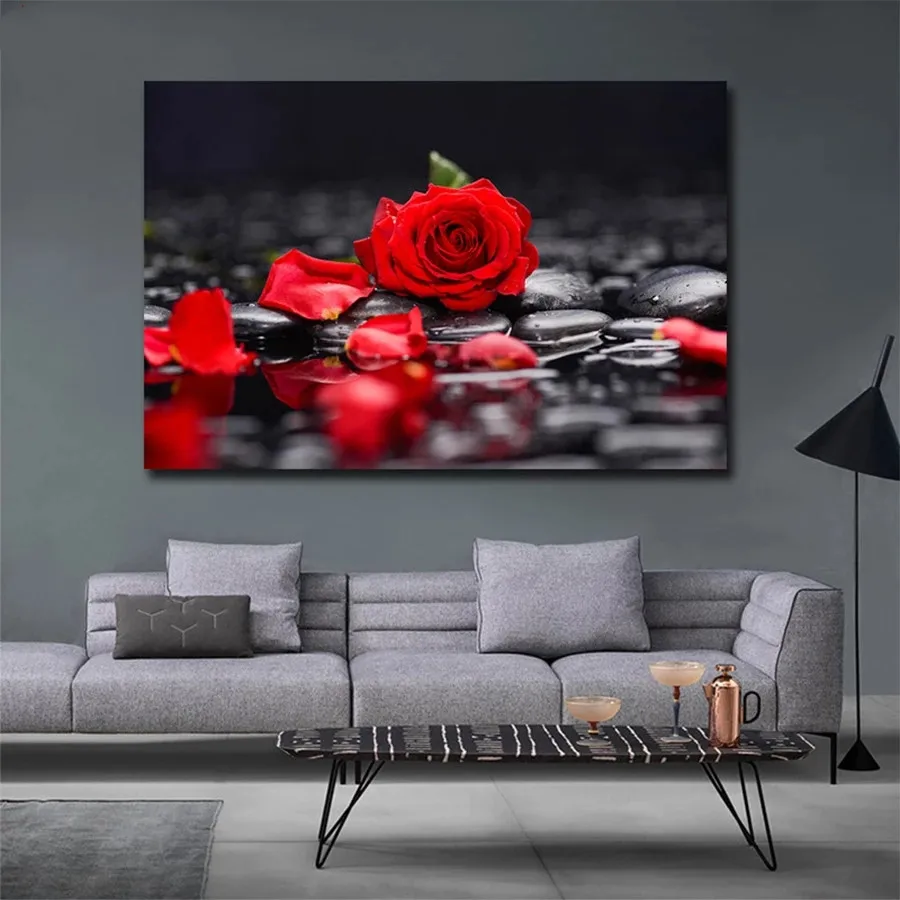 

diy Diamond Painting Modern art, red rose, diamond mosaic full square drill diamond embroidery cross stitch home decor BY1414