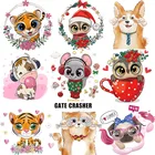 Симпатичные нашивки с животными, термоклейкие нашивки с цветами, совой, термоклейкие виниловые нашивки для одежды, термонаклейки на одежду, аппликация сделай сам