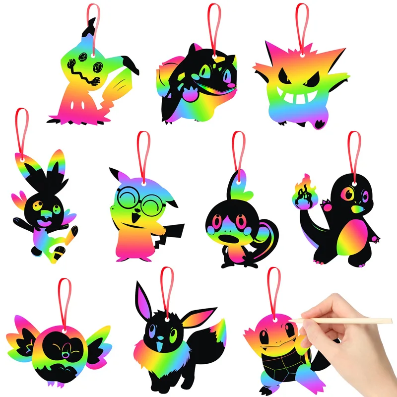 Набор бумажных скретч-карточек с радугой 80 шт. |