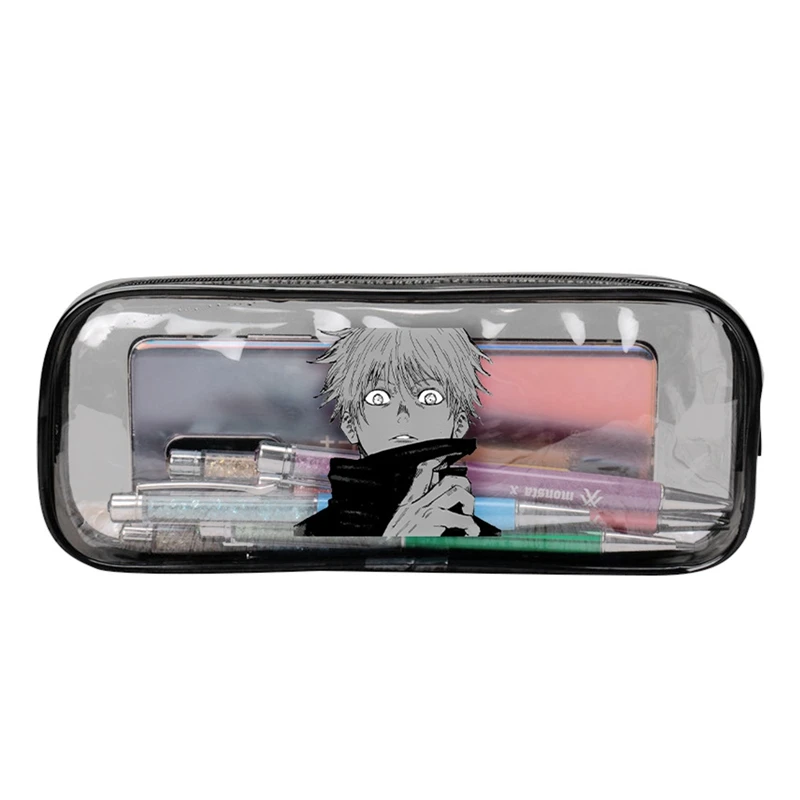 

PVC Clear Jujutsu Kaisen Anime Stationery Pen Bag Pen Case School Office Supplies Fashion Simple Transparent Pencil Bag Case