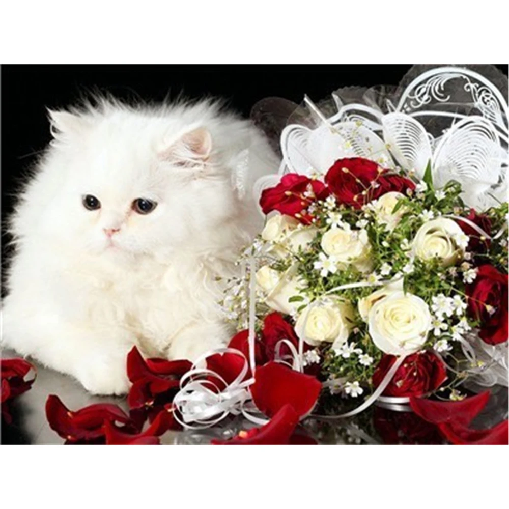 

Кошка животных DIY Алмазная Вышивка крестом 11CT Наборы ремесло набор для рукоделия с напечатаным холстом хлопчатобумажные нитки дома дропшип...