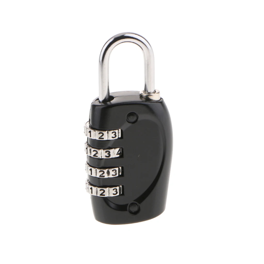 

4 Digit Code Padlock Combination Lock Luggage Bag Safe Lockers 15H - Black
