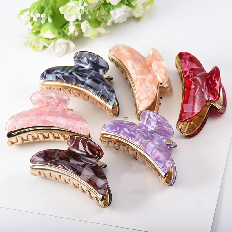 

New style Large floral acrylic Hair Clips Girls Hairpins Crab Claws Jaw Clamp Hair Claws Jewelry Women Banana Grips Slid Hot