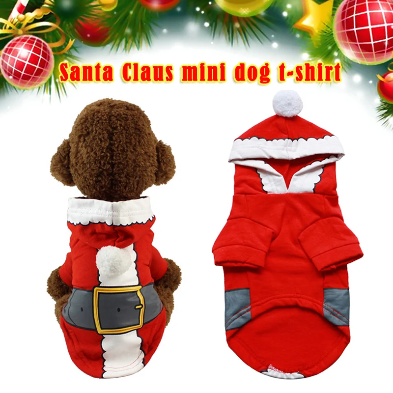 Одежда для собак и щенков Милый мягкий дышащий костюм с капюшоном рождественской