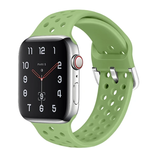 Mint green Силиконовый ремешок для apple watch 4 band 44 мм 40 мм iWatch band 42 мм 38 мм спортивный браслет correa apple watch 4 3 2 1 Аксессуары - Цвет ремешка: Mint green