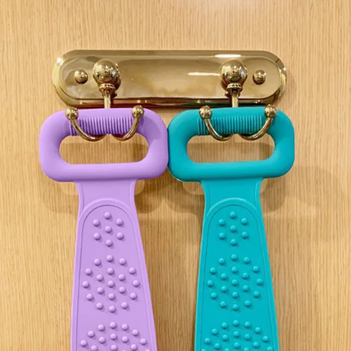 Body Wash Silicone Body Scrubber Belt Double Side Shower Exfoliating Belt Removes Bath Towel DC156