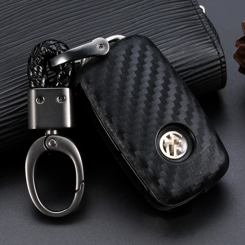 

Carbon Fiber Silicone car key cover case shell fob for VW Golf Bora Jetta POLO Passat For Skoda Octavia A5 Fabia SEAT Ibiza Leon
