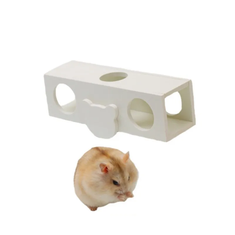 Высокое качество игрушка для хомяка в виде бочонка деревянная туннельная мышь